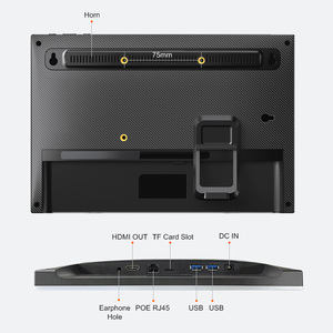 Monitor de señalización digital de 10,1 <span class=keywords><strong>pulgadas</strong></span> para publicidad comercial, pantalla estirada, sistema de reserva de montaje en pared, barra de luz LED para reuniones - Product Image 3