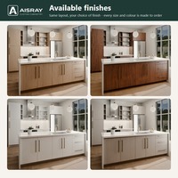 Meuble de cuisine en mélamine avec îlot, design moderne et luxueux, livraison en kit, fournitures pour projets résidentiels et tiroirs à fermeture amortie