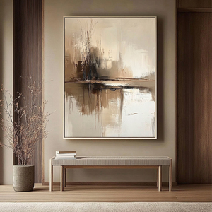 Tableau d'<span class=keywords><strong>art</strong></span> paysager moderne, peinture acrylique dessinée à la main, paysage marin neutre sur toile, <span class=keywords><strong>art</strong></span> mural abstrait pour la décoration du salon - Product Image 6