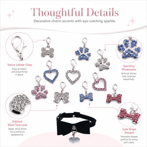PUPE Alloy Rhinestone Hang Pendant Dangle Charms With Lobster Clasp Fit Pet Collar Key Chain DIY Accessories Jewelry Making Gift - Product Image 4