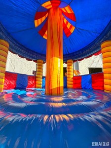 Château gonflable commercial sur le thème du carrousel avec <span class=keywords><strong>chevaux</strong></span> intégrés pour la <span class=keywords><strong>location</strong></span> d'événements et de fêtes - Product Image 4