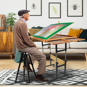 <span class=keywords><strong>Table</strong></span> de puzzle et <span class=keywords><strong>table</strong></span> <span class=keywords><strong>basse</strong></span> 2 en 1 avec bords sans éclats, cadeau pour les amateurs de puzzle <span class=keywords><strong>Table</strong></span> de puzzle en bois à hauteur réglable - Product Image 2