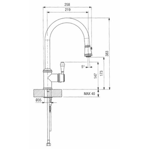 TASSINARI RUBINETTERIE Liberty BES 6111 Rubinetto da Cucina con Doccetta Estraibile Prodotto in Italia - Product Image 2
