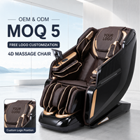 Fauteuil de massage de luxe 4D corps entier à gravité zéro 2026 avec commande vocale IA, rail SL, airbag, chauffage, rouleau pour les pieds, fauteuil inclinable électrique intelligent OEM ODM