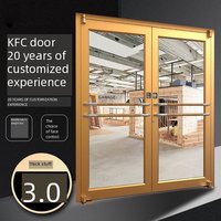 Nouvelle conception moderne de porte d'entrée KFC avec cadre en aluminium, ouverture à battant, en fibre de verre, verre, acier inoxydable, application pour la maison et la salle de bain