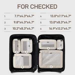 Lot de 6 cubes de compression TripCozy en gros – Sacs de voyage extensibles durables avec dessus en maille respirante et fermeture éclair - Product Image 2