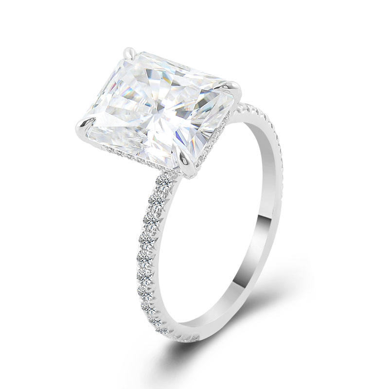 แหวนทองคำขาว 14k + เพชรแล็บ