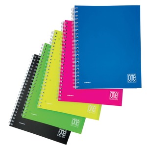 Carnet spirale monocolore avec intercalaires, 120 feuilles A4 + lignes assorties - Product Image 1