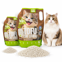 Litière pour chat OK Pet Tofu, écologique et durable, à base d'amidon de maïs, agglomération rapide, faible teneur en poussière, jetable aux toilettes pour chats