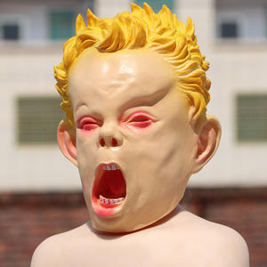 Maschera per feste in lattice certificata ISO 9001 <span class=keywords><strong>faccia</strong></span> umana realistica maschera per travestimento spaventosa per bambini che piangono divertenti per adulti - Product Image 4