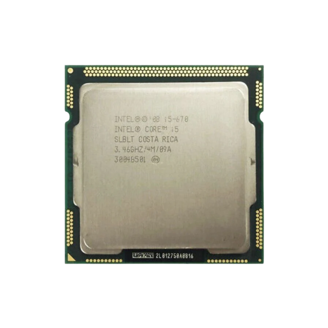 For I5-670 Desktop Processor 2 Cores 4 Threads 3.46GHz Base 3.73GHz Turbo LGA 1156 4MB Cache 73W TDP