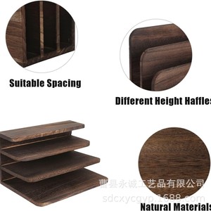 Office <b>Organizer</b> Desktop <b>File</b> Holder Natural Wood Color Rectangle Standing Type YC-568223 - Product Image 5