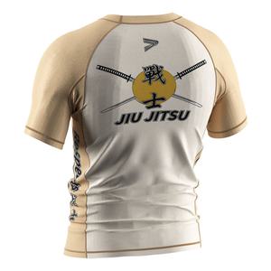 Camiseta de Compresión con Diseño de Ilustrador Japonés con Patrón de Guerrero, Tejido Elástico que Absorbe el Sudor para BJJ Jiu-Jitsu - Product Image 6