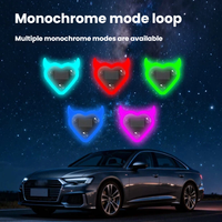 Lumière d'ambiance LED en forme de cœur pour fenêtre de voiture HC, alimentée par énergie solaire, décoration néon intérieure et extérieure