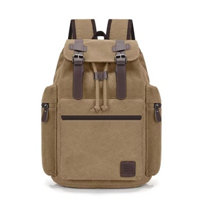 Hot Sale <b>Large</b> Capacity Casual Canvas <b>Backpack</b> for Men and <b>Women</b> Wear-Resistant Cotton With Nylon Lining for Outdoor Leisure - Product Image 4