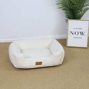 Memory-Cama grande de espuma viscoelástica para perros, cama de perro de espuma viscoelástica para cani grandi, tela de Sherpa blanca - Product Image 6