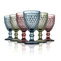Verres à Vin Cocktail Vintage Rose Multicolores Vente Chaude en Gros Vaisselle en Verre Mariage Fête Gobelets Verts Bleus Violets