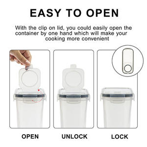 Ensemble de 6 récipients hermétiques Rio en PP sans BPA pour céréales [4L/135,2 Oz] avec <span class=keywords><strong>bec</strong></span> verseur <span class=keywords><strong>empilable</strong></span> et tasse doseuse – Stockage sûr pour le garde-manger de cuisine - Product Image 4