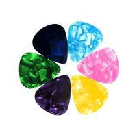 Plectres de guitare en plastique colorés, lot de 6, avec support en carton, pour basse, ukulélé, guitare électrique