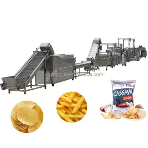 Ligne de production entièrement automatique de pommes et de manioc Équipement de traitement des chips de banane plantain Machine de fabrication de chips d'igname