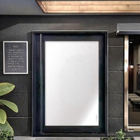Porte pivotante moderne en acier inoxydable et verre, isolation phonique, finition en fer forgé pour grande entrée principale, ouverture latérale, villa