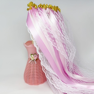 Wholesale <b>Fairy</b> Ribbon <b>Wands</b> Satin Lace Streamer Stick With Bells For Birthday Party And Wedding - Product Image 3