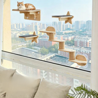 Hamac pour chat à ventouse pour fenêtre, Nid de chat, Lit suspendu, Mur d'escalade pour chat, Échelle à ventouse, Multi-usages, Protection solaire
