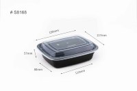 Contenedor Rectangular de Grado Alimenticio PP, Contenedor Desechable para Alimentos, Apto para Microondas, Lonchera para Arroz