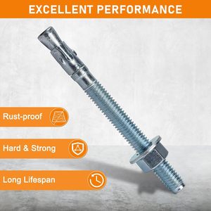 <span class=keywords><strong>Ancre</strong></span> à coin robuste en acier au carbone galvanisé, tête ronde bleue, M10 x 100 mm, pour bé<span class=keywords><strong>ton</strong></span> - Product Image 1