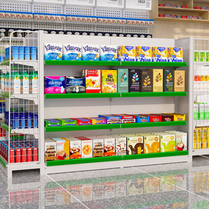 Étagères de vente au détail personnalisables noir/blanc/gris pour l'affichage de collations et de boissons en supermarché - Product Image 4