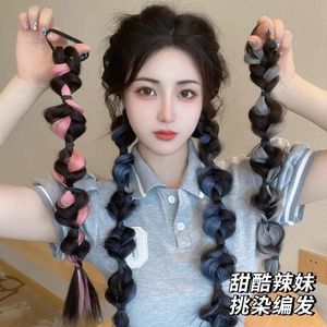 Peluca larga con trenzas de burbujas, cabello trenzado con mecanismo de alambre de alta temperatura para cualquier forma de rostro y cualquier color de piel - Product Image 3