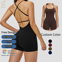 Combinaison de yoga une pièce moulante pour femme, col en U, dos ouvert, coussinets de poitrine amovibles, idéale pour l'entraînement, la gym et la course à pied
