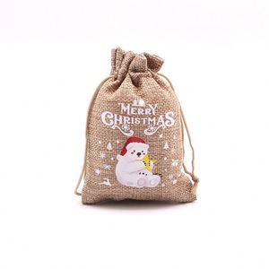 Custom Eco-Friendly Christmas Linen <b>Drawstring</b> Gift Bag Candy Storage Packaging <b>Pouch</b> & Bag for Party Favors - Product Image 6