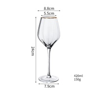 Grand Verre à Vin en Cristal Grande Capacité, Compatible Lave-Vaisselle, Flûte à Cocktail à Long Pied, Verre à Champagne, Coupe Citrouille avec Bord Doré