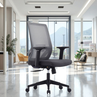 Chaise de bureau ergonomique pivotante moderne à dossier ouvert, réglable en hauteur, avec base en nylon, idéale pour l'école, l'hôpital et le bureau à domicile