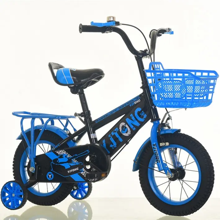 चीन में निर्मित उच्च गुणवत्ता वाली थोक कार्बन स्टील साइकिल 12 14 इंच प्लास्टिक की टोकरी लड़के बाइक के साथ