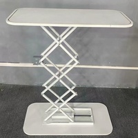 Table pliante rectangulaire 80x40x97cm à montage facile, impression par sublimation, comptoir d'exposition pour salon professionnel