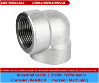 ASME B16.11 3000LB Geschmiedeter Hochdruck-Korrosionsbeständiger Edelstahl 304 Gewinde-90-Grad-Winkelverbinder DN40 NPS