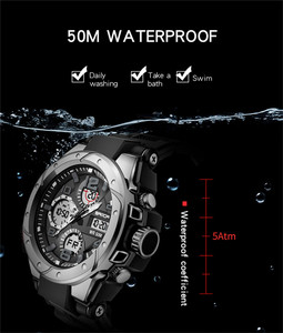 Montre numérique LED pour homme SANDA 3192 avec cadran carré, multifonction, mesure de la température, bracelet en acier, montre sportive pour homme, cadeau - Product Image 6