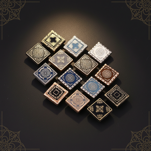 Fusion culturelle, style islamique, boutons-pression en alliage de zinc écologiques, design carré, élégance et grâce classiques - Product Image 3