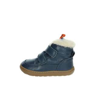Balducci Bottes de neige pour enfants en cuir bleu, doublées de polaire, chaussures d'hiver chaudes, taille 19 - Product Image 1