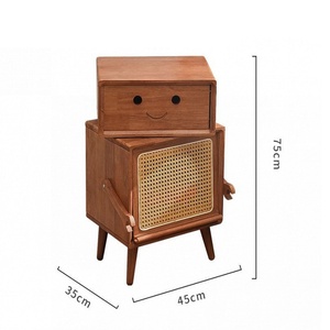 Moderno gabinete de Arte de madera maciza <span class=keywords><strong>Internet</strong></span> famoso rectángulo Robot mesita de noche sofá almacenamiento lateral para sala de estar - Product Image 2