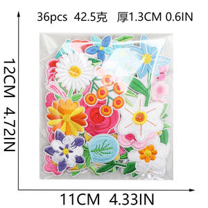 Heißer Verkauf Großhandelspreis Aufbügelbare Gestickte Verschiedene Blumen-Aufnäher für Kleidung Taschen Haaraccessoires - Product Image 5