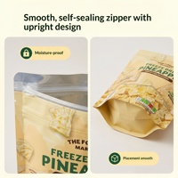 Sachet refermable à fermeture éclair pour stockage alimentaire d'ananas lyophilisé, sac en plastique personnalisé