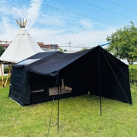 Tente gonflable portative d'air de coton extérieur de grand espace direct d'usine avec l'auvent pour le camping