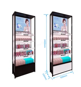 Giantmay Beauty Retail Shop Cosmetics Display Racks Make Up Light Stand