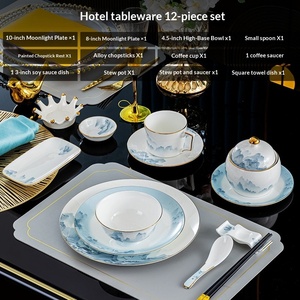 Service de vaisselle en porcelaine et céramique de l'usine de Jingdezhen, vaisselle domestique et ensemble de vaisselle en porcelaine fine, personnalisable pour la table - Product Image 2