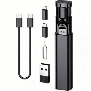 Adaptador Portátil Todo en Uno PD60W 3A de Carga Rápida 6 en 1 Tipo C <span class=keywords><strong>Micro</strong></span> USB OTG con Ranuras para Tarjetas SIM y SD, Herramienta de Extracción y Estuche para Regalo - Product Image 1