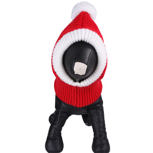Funny Pet Pom Pom Caps Christmas <strong>Dog</strong> Hat Knitted <strong>Dog</strong> <strong>Balaclava</strong> Hat Red <strong>Balaclava</strong> for <strong>Dogs</strong> - Product Image 3