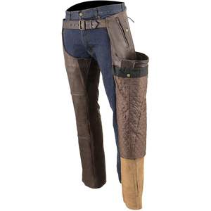 Chaps de moto rétro en cuir marron pour homme 2025 ML1191RT, doublure thermique, 4 poches, qualité supérieure, pour course automobile - Product Image 4